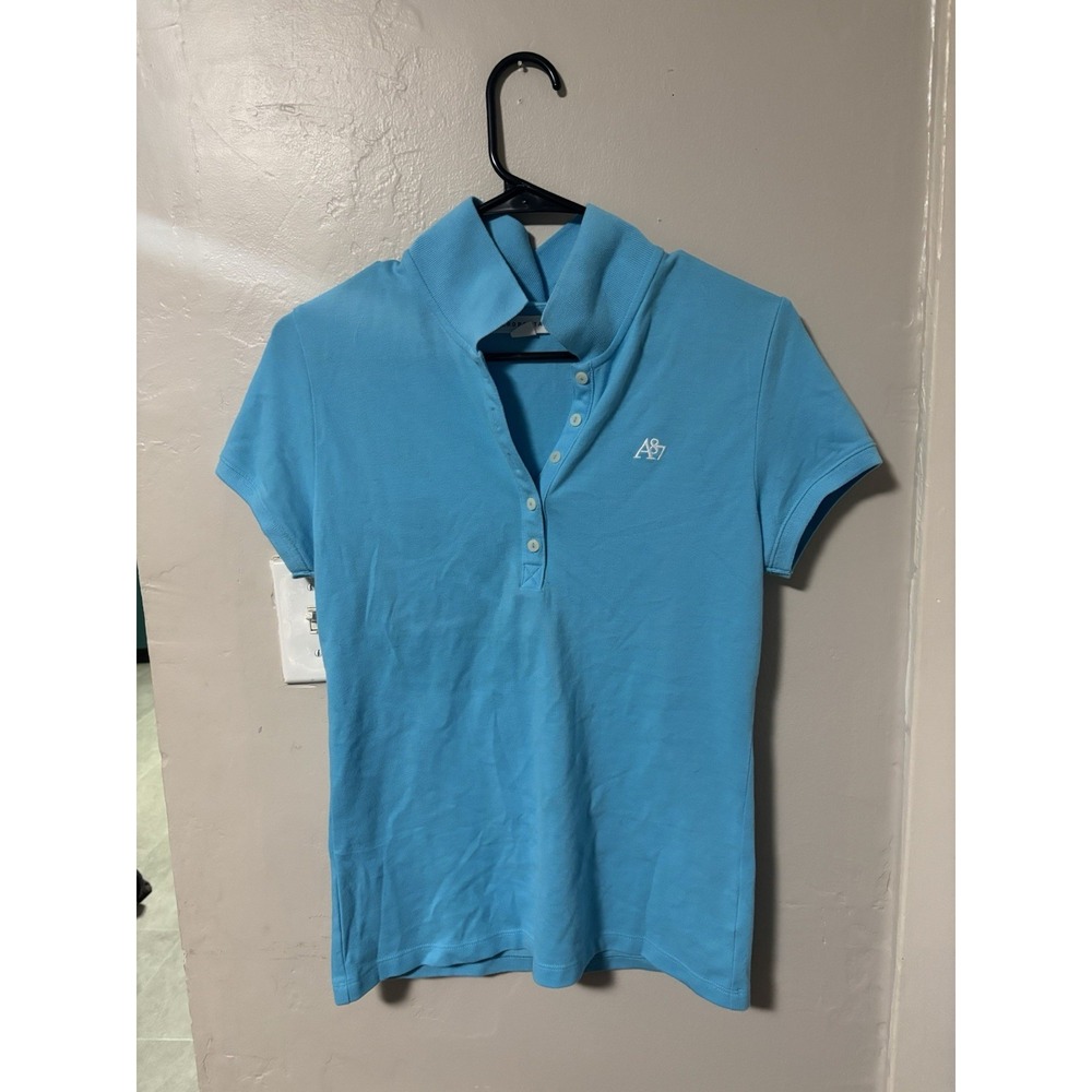 Y2K Aeropostale Teal Short Sleeve Polo Shirt Women's Size L